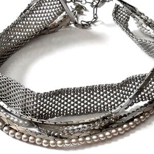 ✨Rare Stunning 1920’s Style Vintage Art Deco CHANEL Silver Choker Necklace 💥